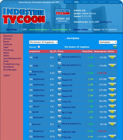Tycoon Browsergame Tycoon Browsergame
